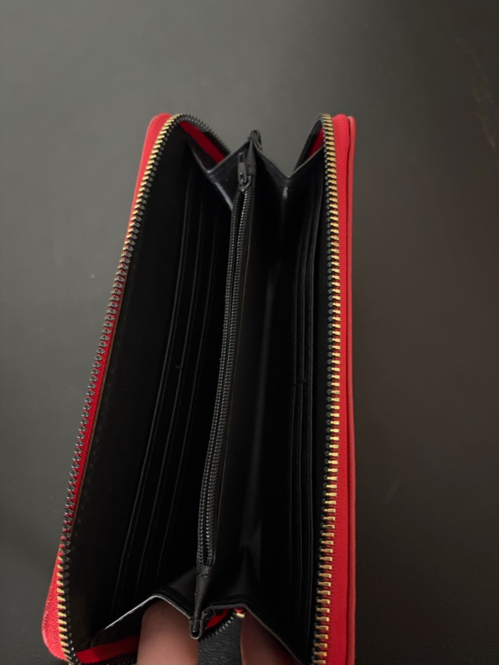 Red Wristlet Wallet with Gold Medallion - Picture 3 of 3